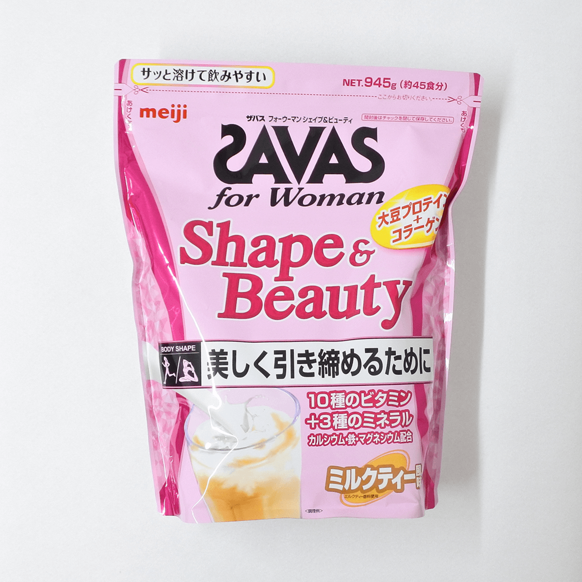 明治 SAVAS 女性专用美体增肌大豆蛋白粉(奶茶口味) 900g 约45餐份