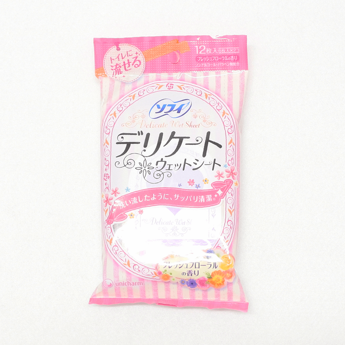 Sofy 蘇菲 生理期潔淨護理濕紙巾(清新花香) 6抽×2包