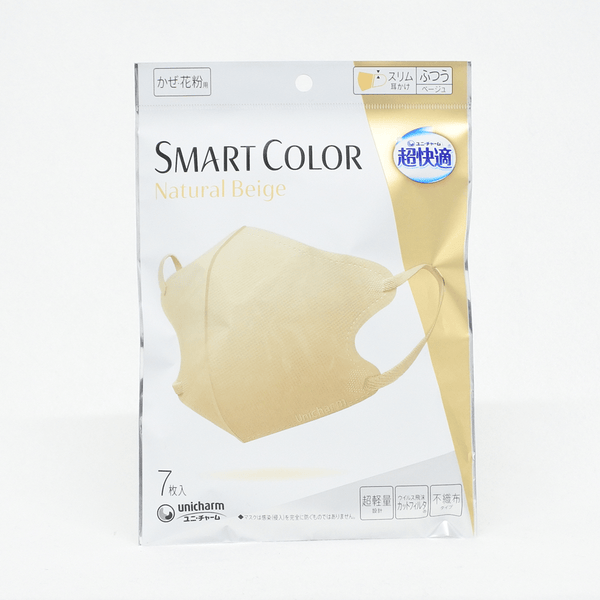 unicharm 嬌聯超快適Smart Color 3D立體口罩一般尺寸米色7片入
