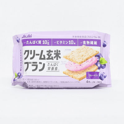 Asahi 朝日 玄米夾心餅乾(藍莓) 2片×2袋