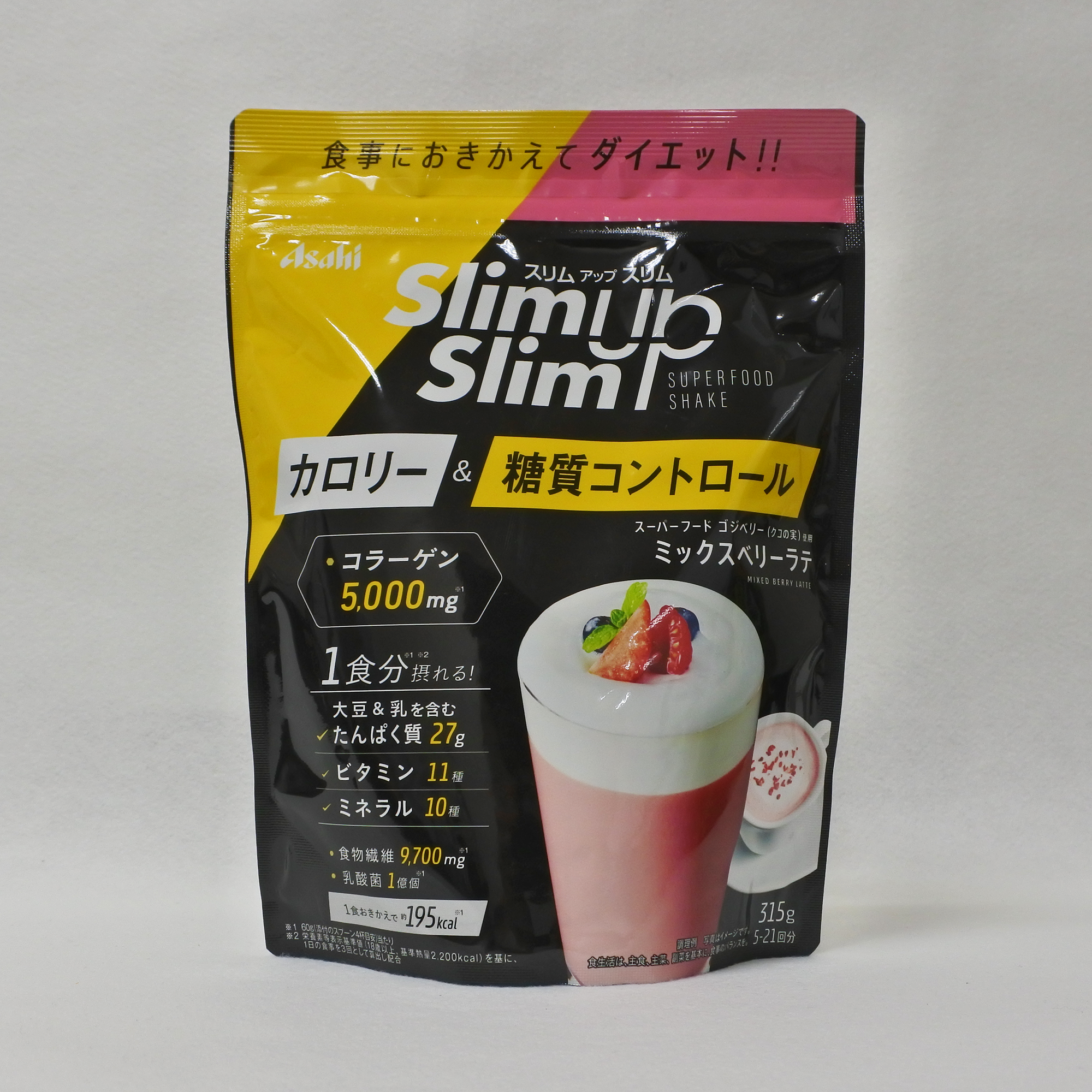 ASAHI朝日SLIM up SLIM Shake系列 胶原蛋白代餐系列　草莓拿铁口味 315g
