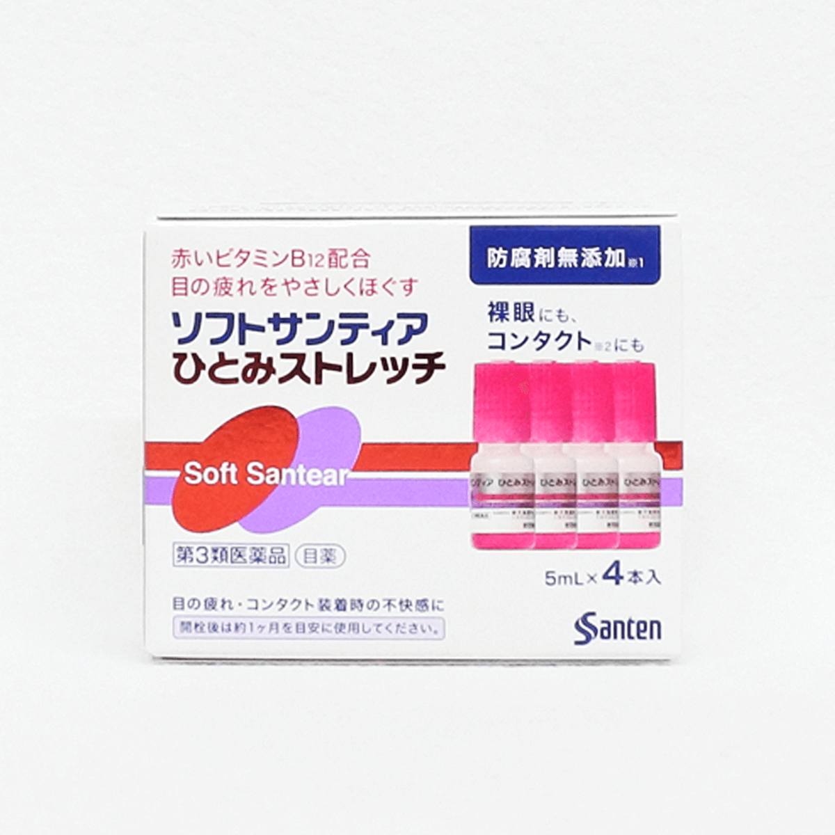 【第3類醫藥品】參天製藥 潤澤 Soft Santear Hitomi Stretch眼藥水 5ml×4