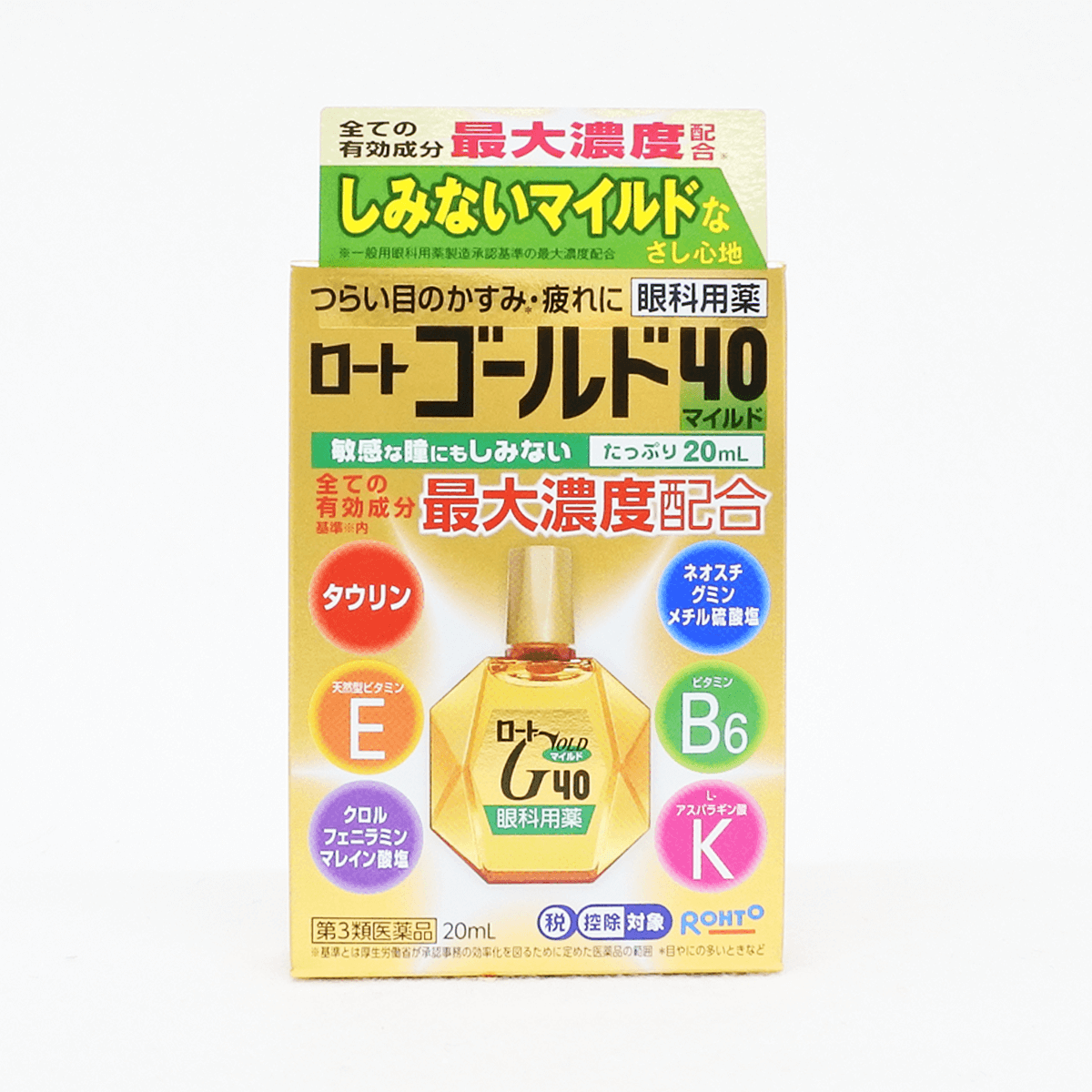 【第3類醫藥品】樂敦製藥 ROHT GOLD40 溫和眼藥水 20ml