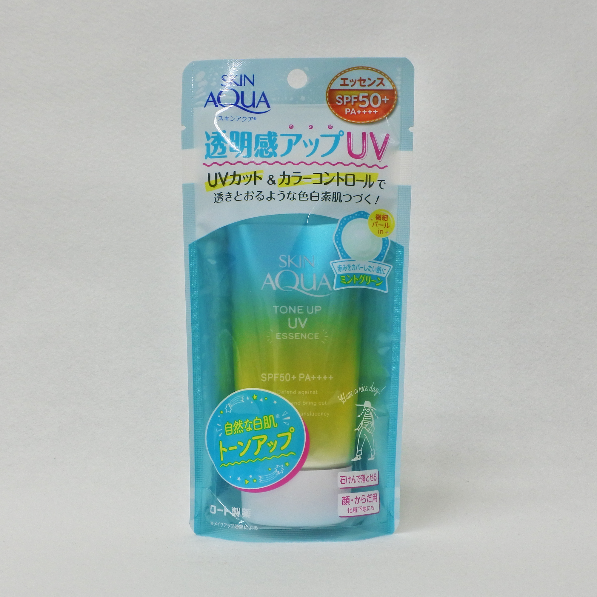 SKIN AQUA 美肌防曬薄荷綠飾底乳SPF50+／PA++++ 80g